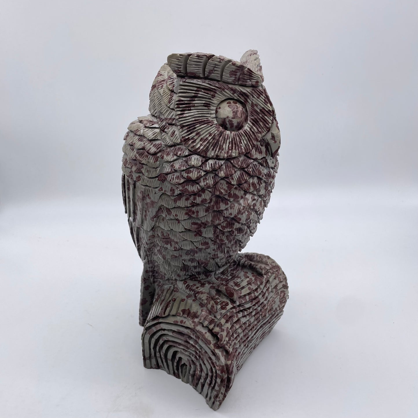Grey Jasper Owl Carving