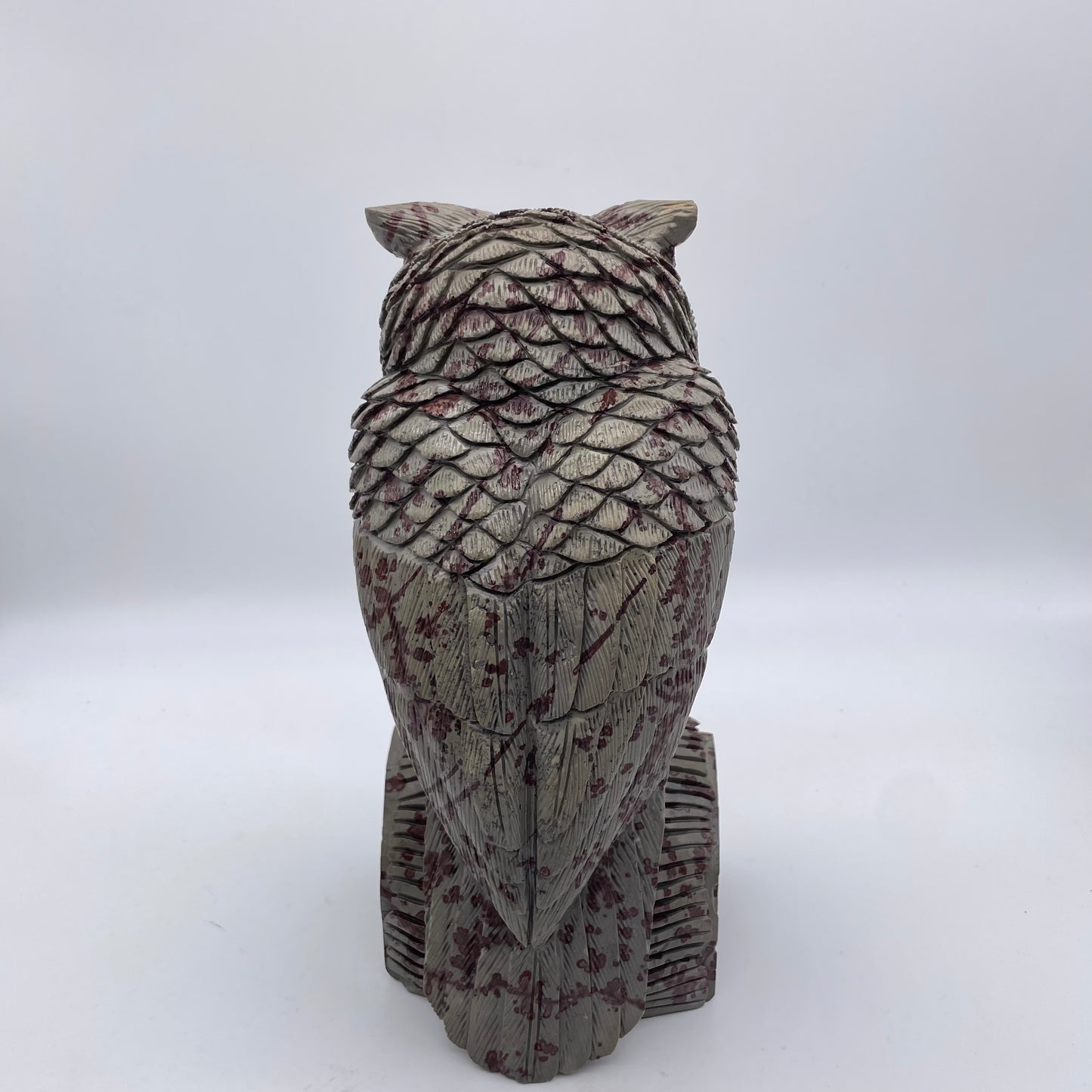 Grey Jasper Owl Carving