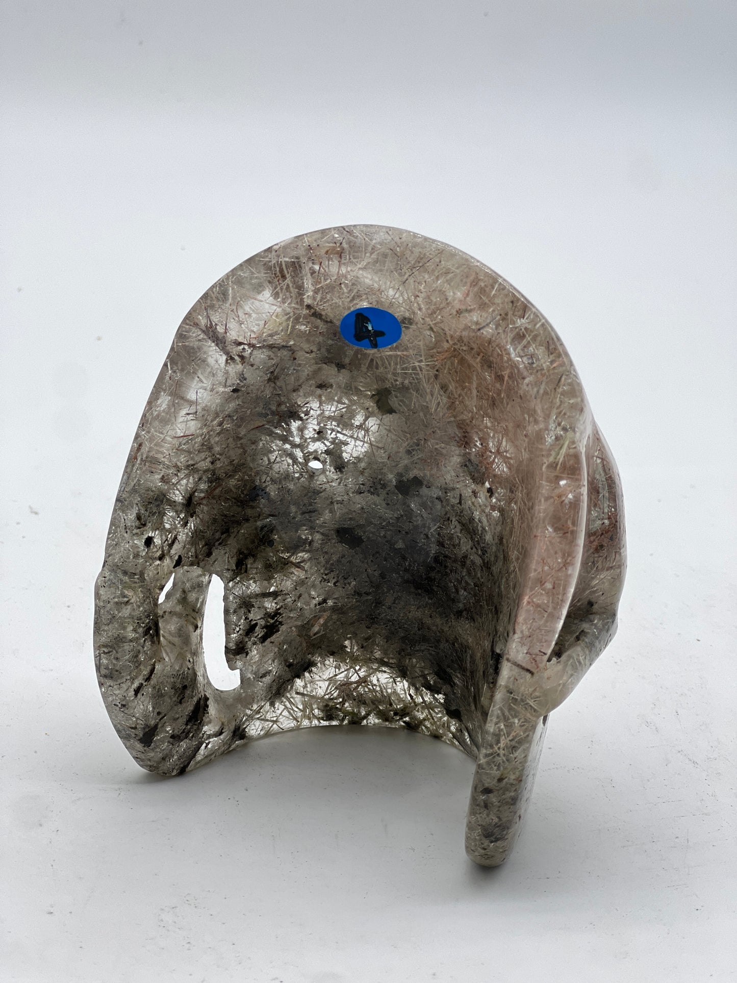 Rutilated Quartz Skull Mask Carving