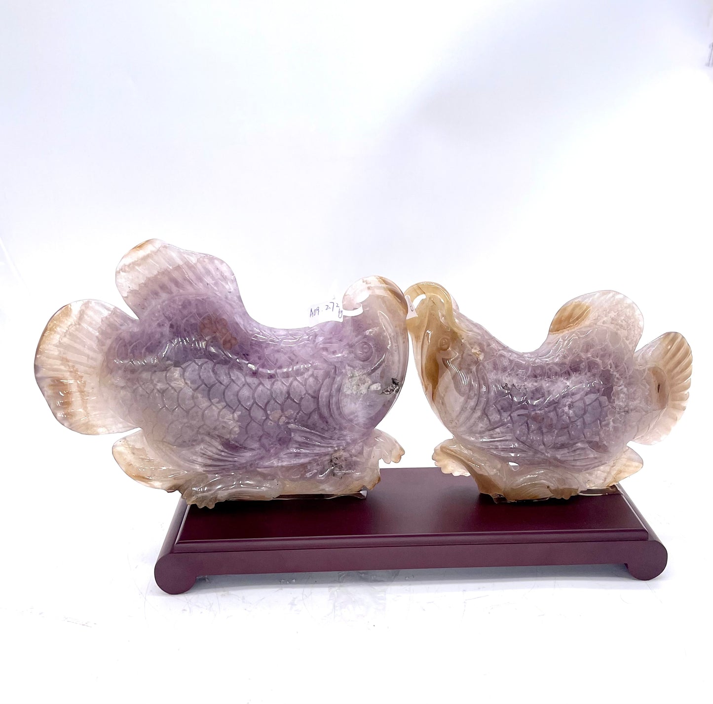 Amethyst Druzy Agate Fish Carving