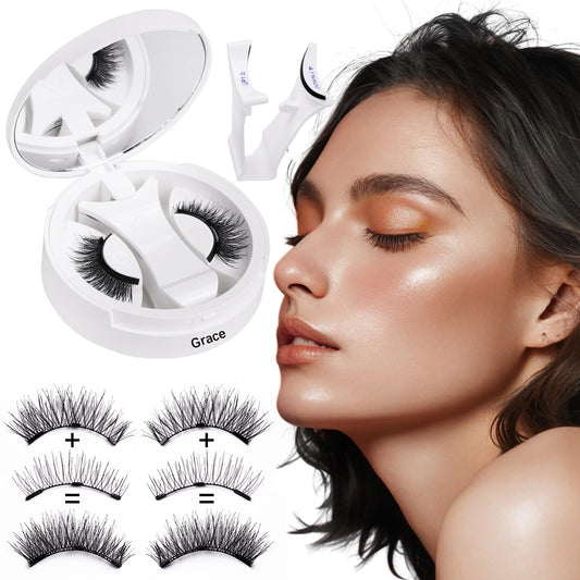 TUOLIDI free customize photo/logo Fluffy False Eyelashes set Magnetic Eyelashes kit with Leather Storage Bag All-in-One Box, long-lasting, Reusable, Glue-Free, Waterproof, Lightweight, Natural Style Makeup Cosmetic