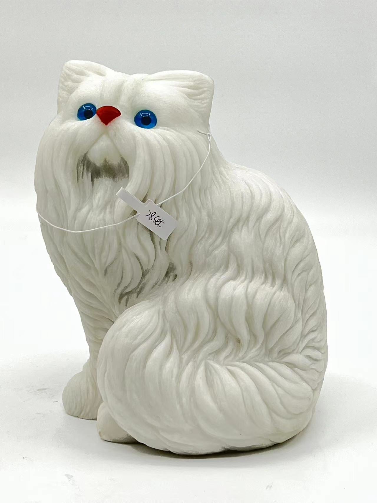 White Jade Cat Carving