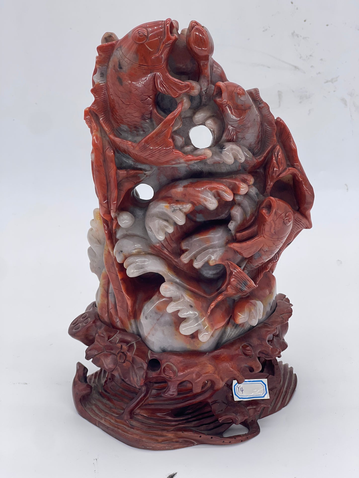 Red Agate Fish Sculpture