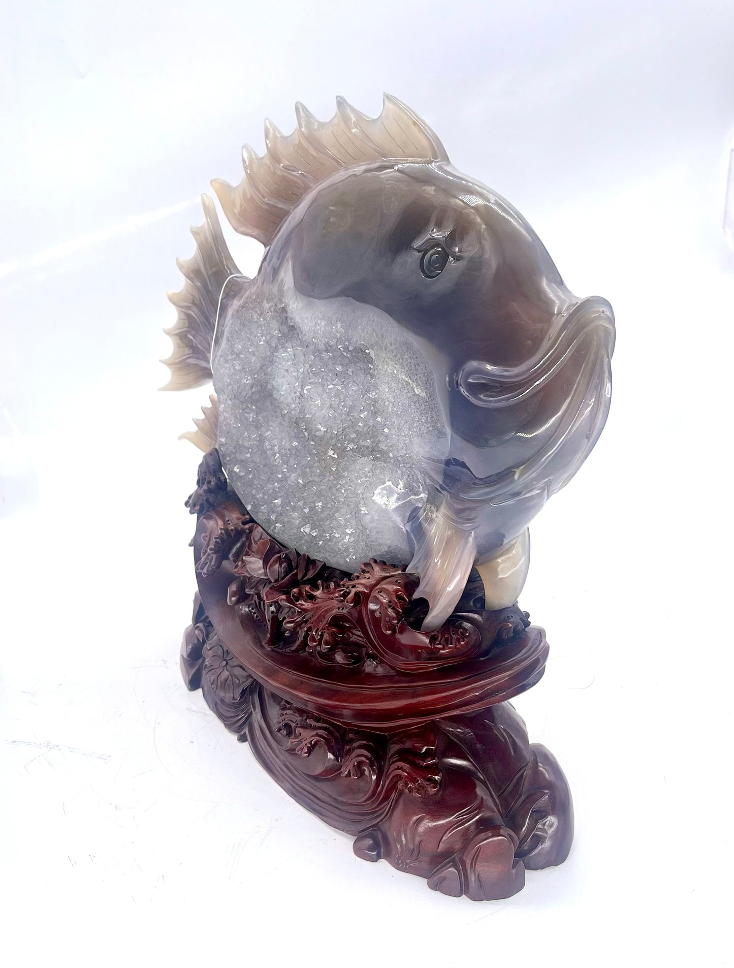 Amethyst Agate Fish Carving