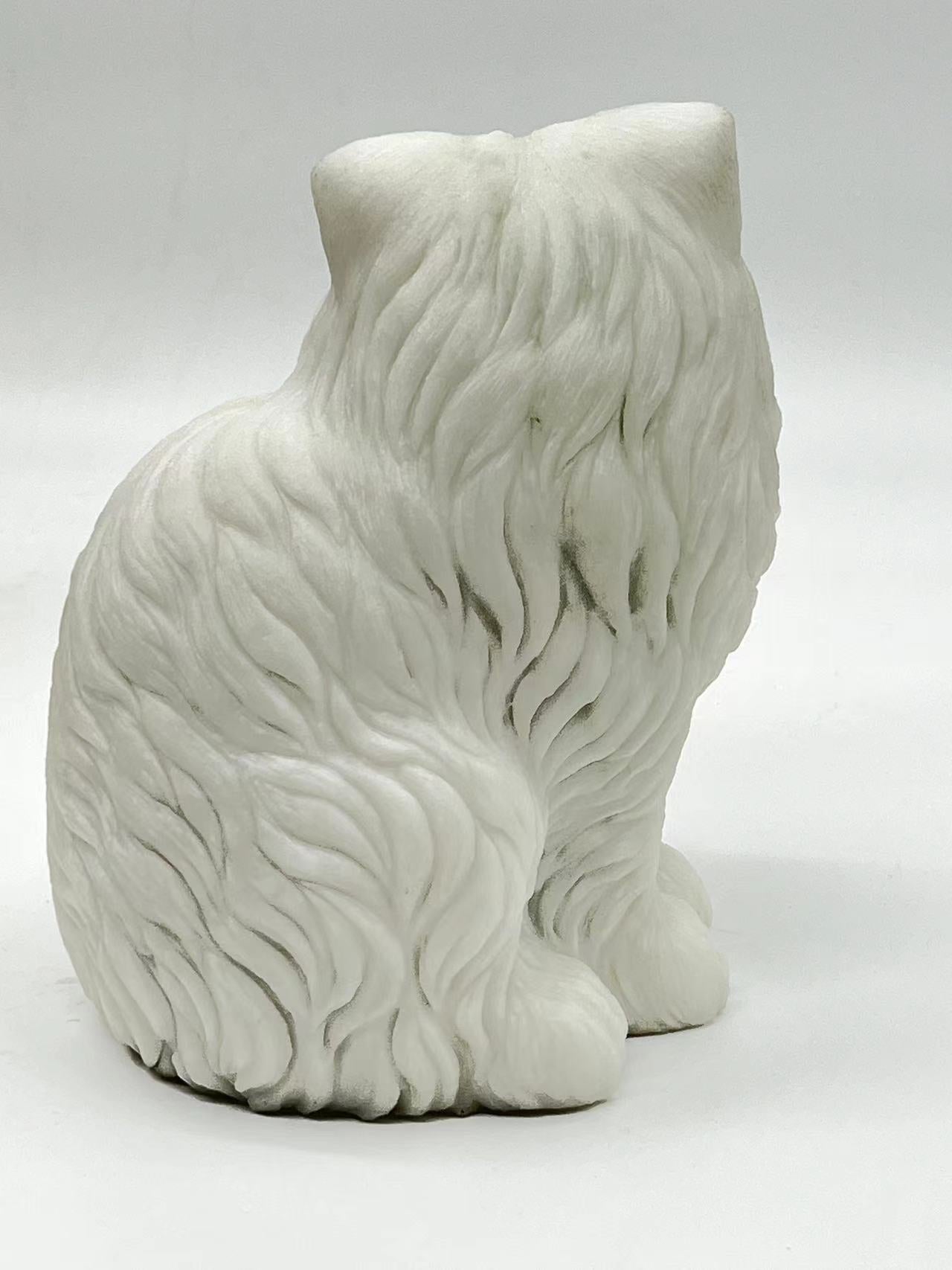 White Jade Cat Carving