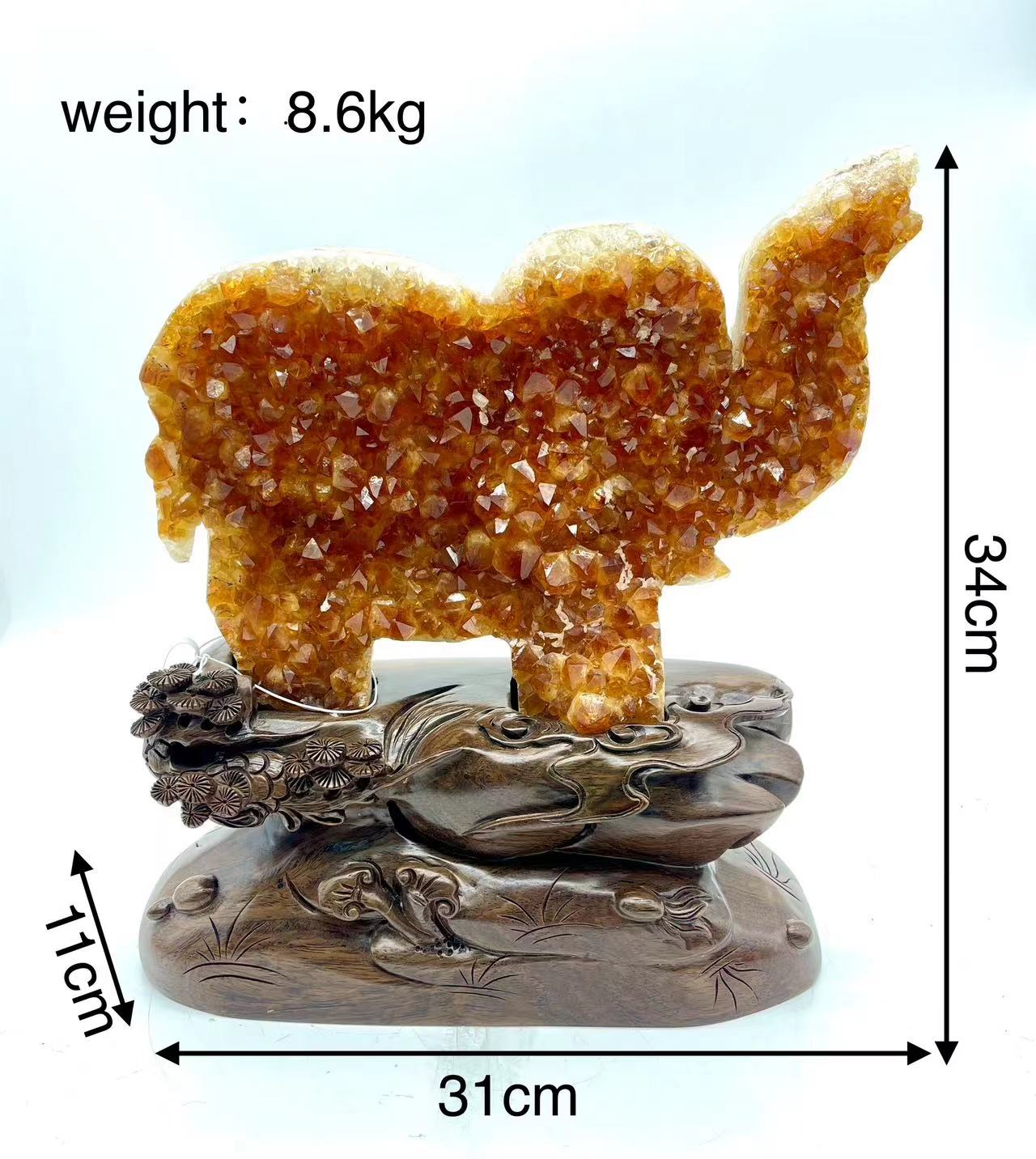 Citrine Durzy Agate Elephant