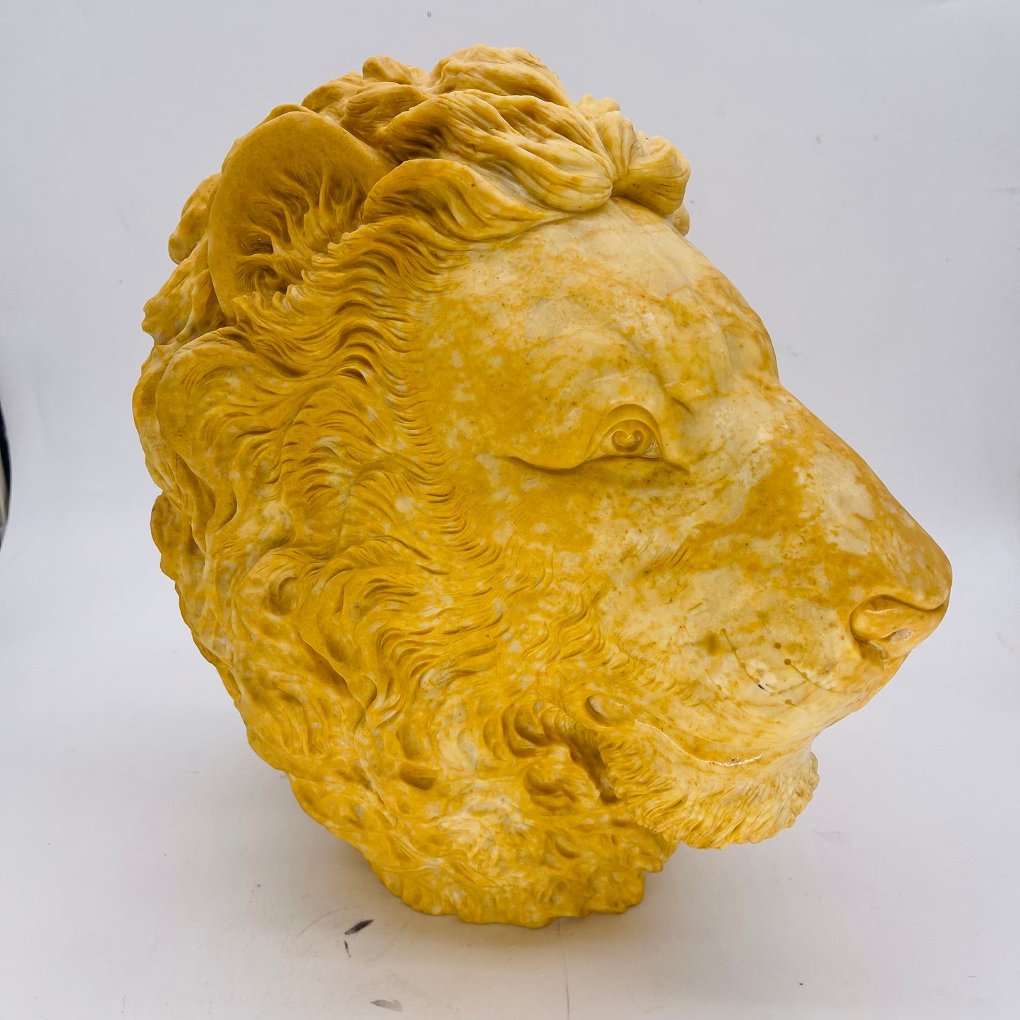 Yellow Jade Simba Head Sculpture (35.4kg)