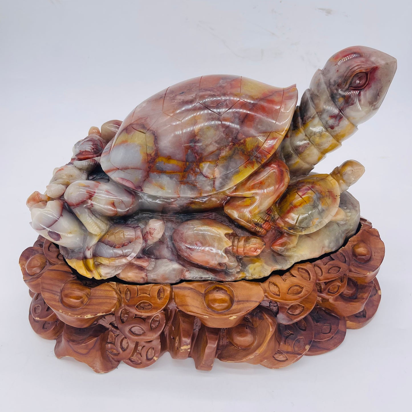 Colorful Jade Tortoise Carving (13.1kg)