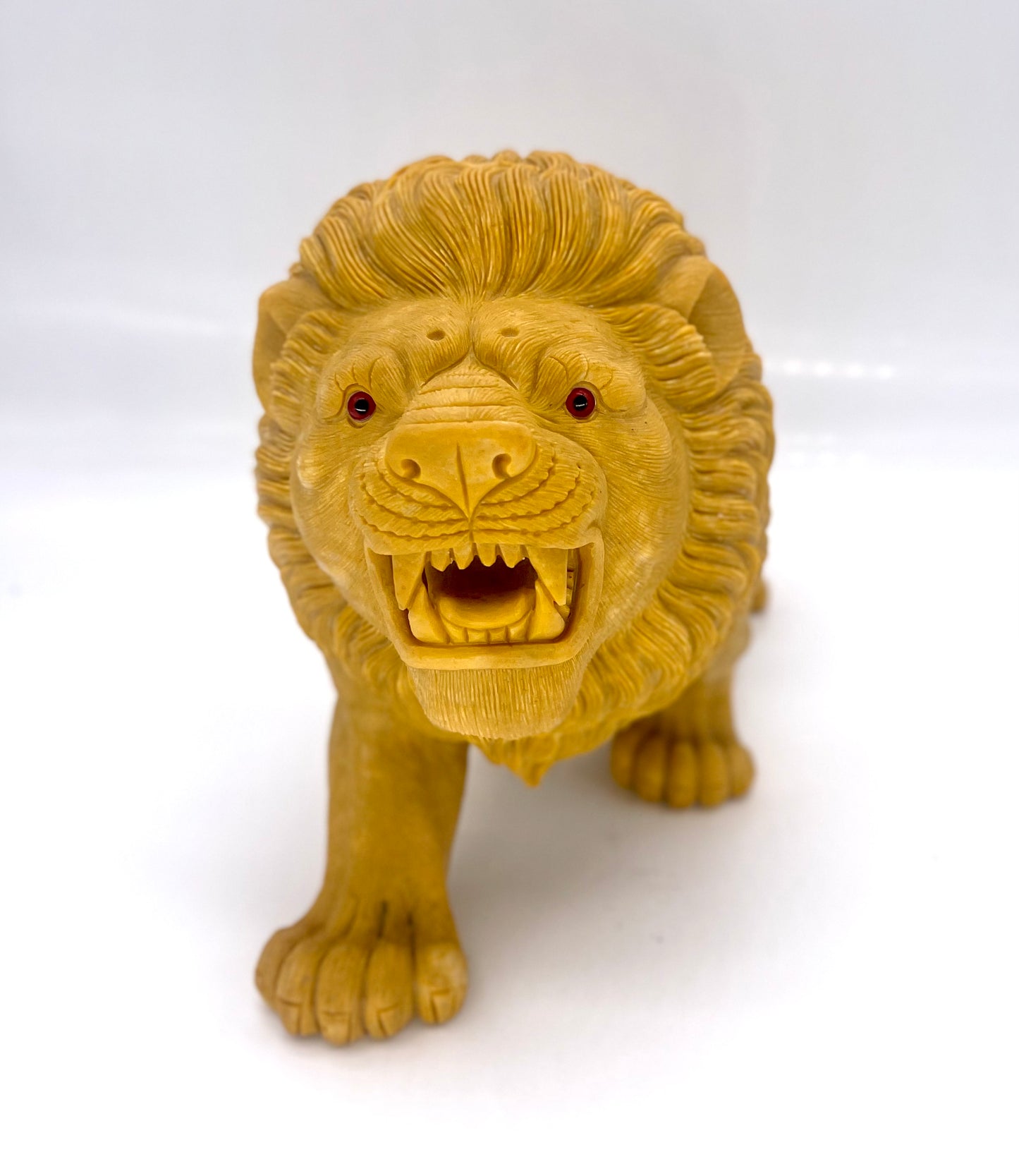 Yellow Jade Lion Carving