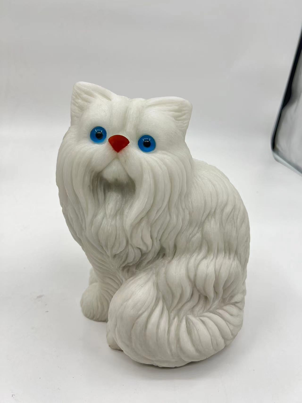 White Jade Cat Carving