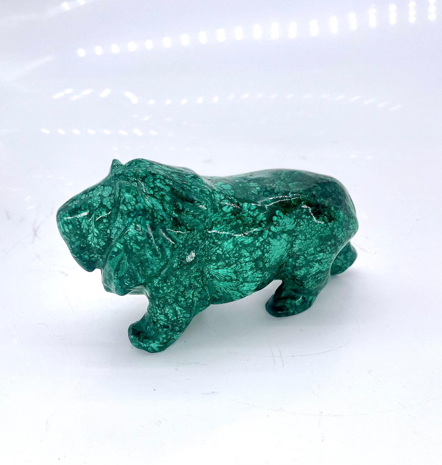 Malachite Lion Carving