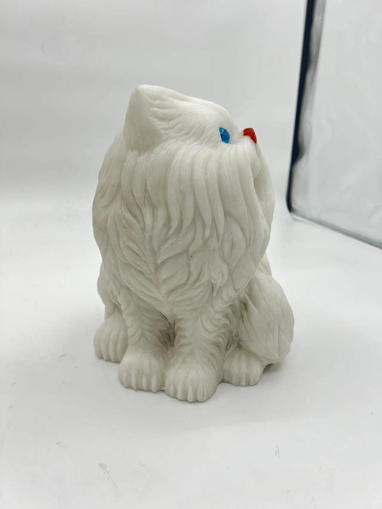 White Jade Cat Carving