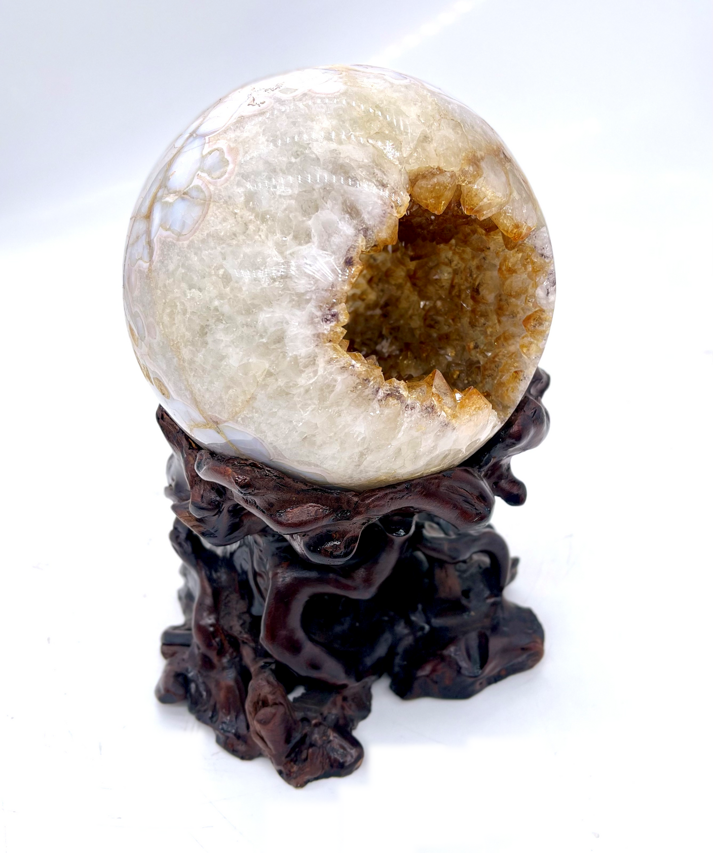 Citrine Druzy Agate Eye Ball