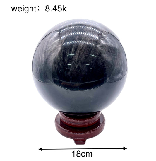 Silver Obsidian Sphere