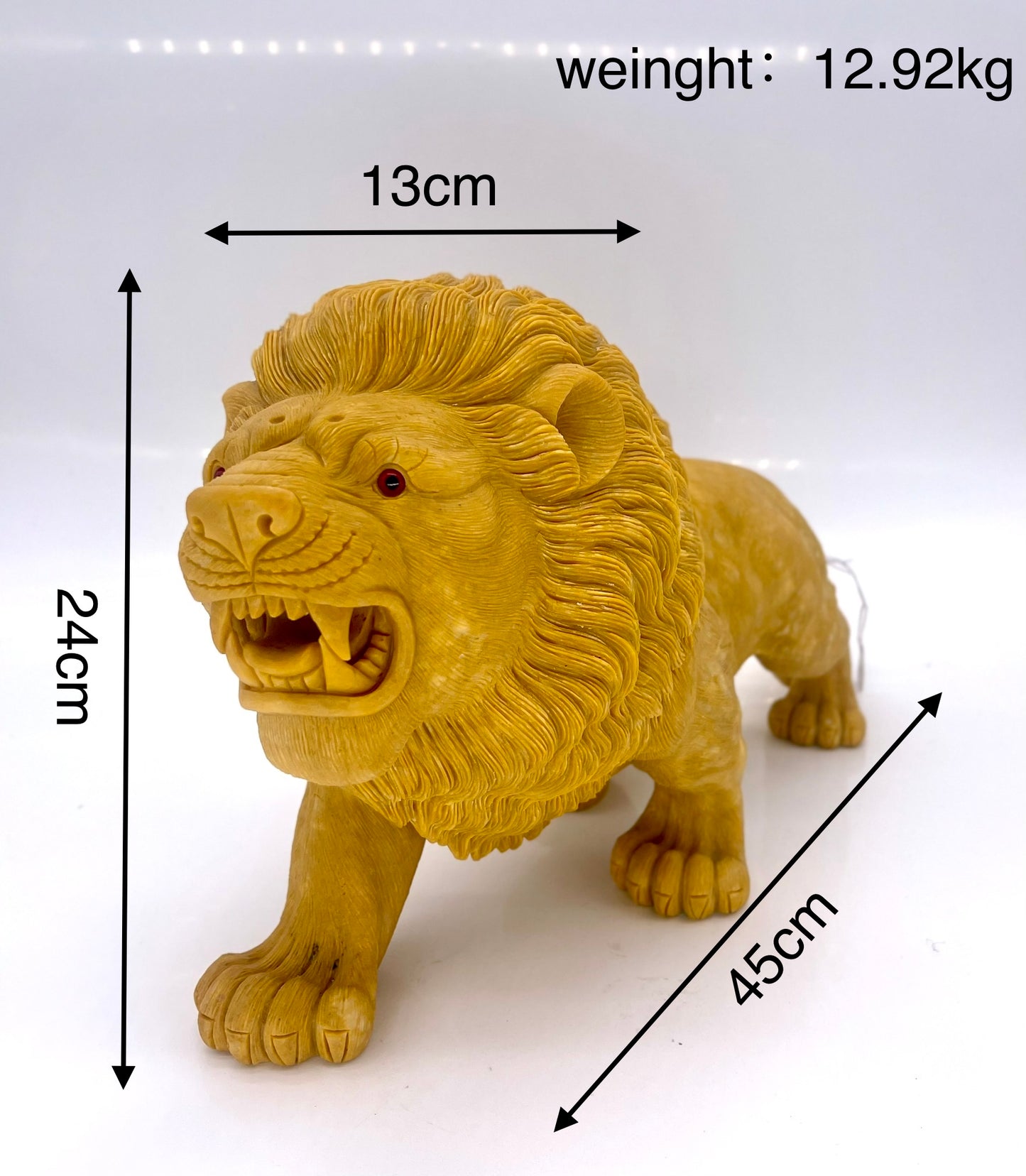 Yellow Jade Lion Carving