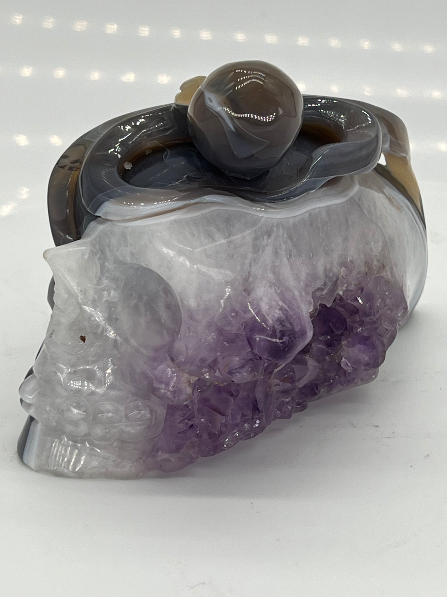 Amethyst Druzy Agate Octopus Skull