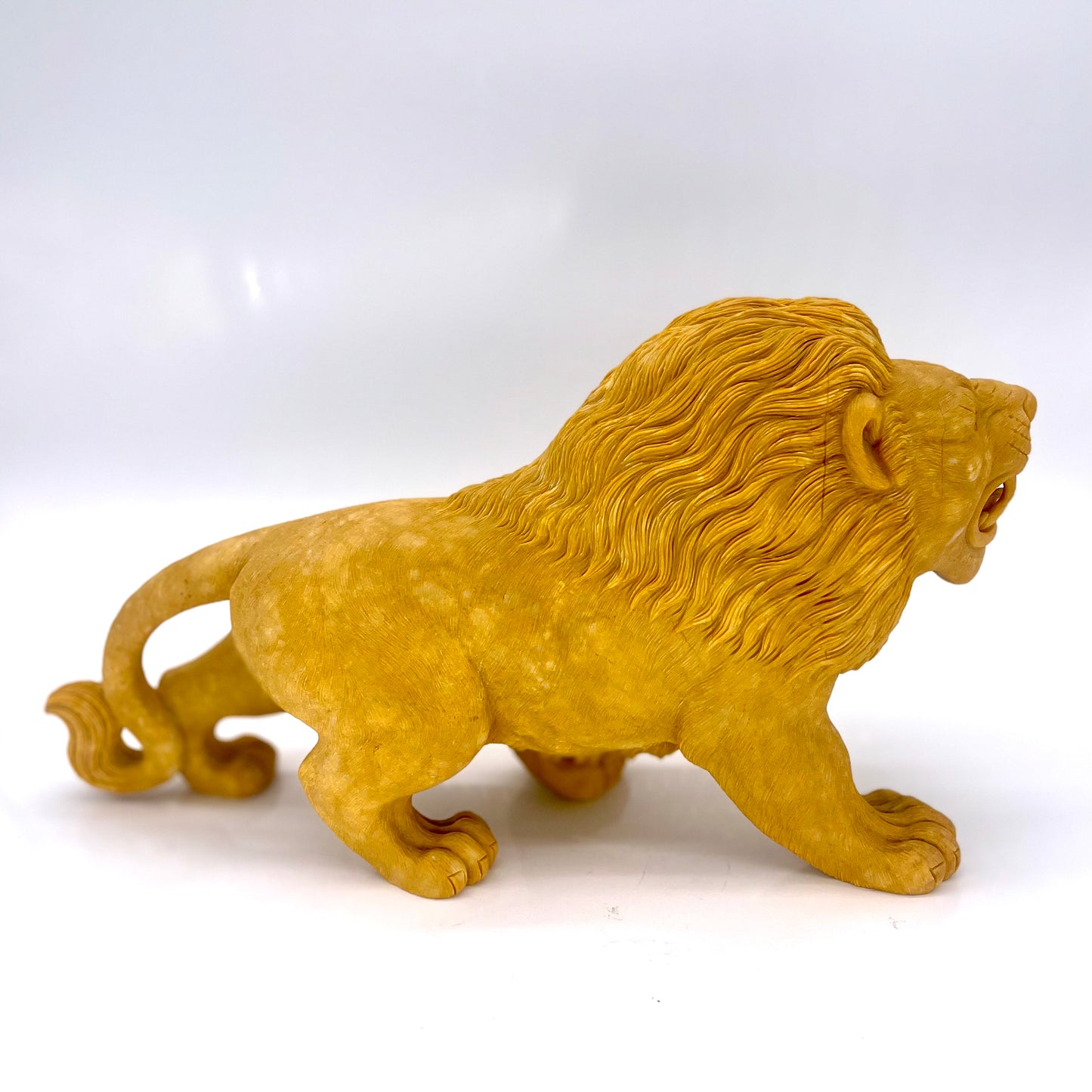 Yellow Jade Lion Carving