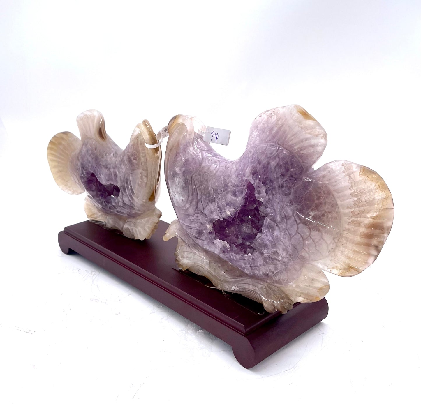 Amethyst Druzy Agate Fish Carving