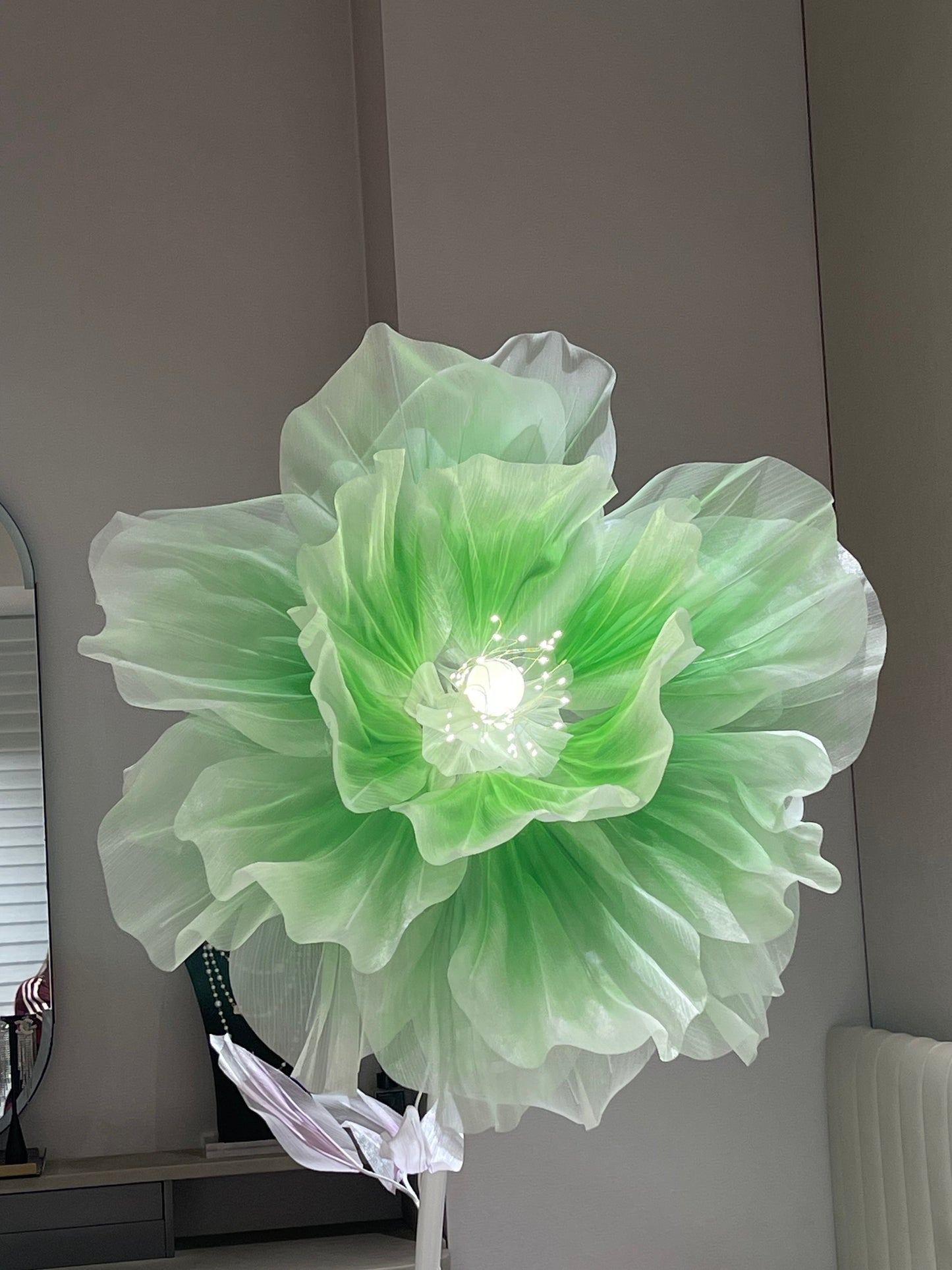 【Dancing Petals】60inches tall Silk Satin Flower Floor Lamp