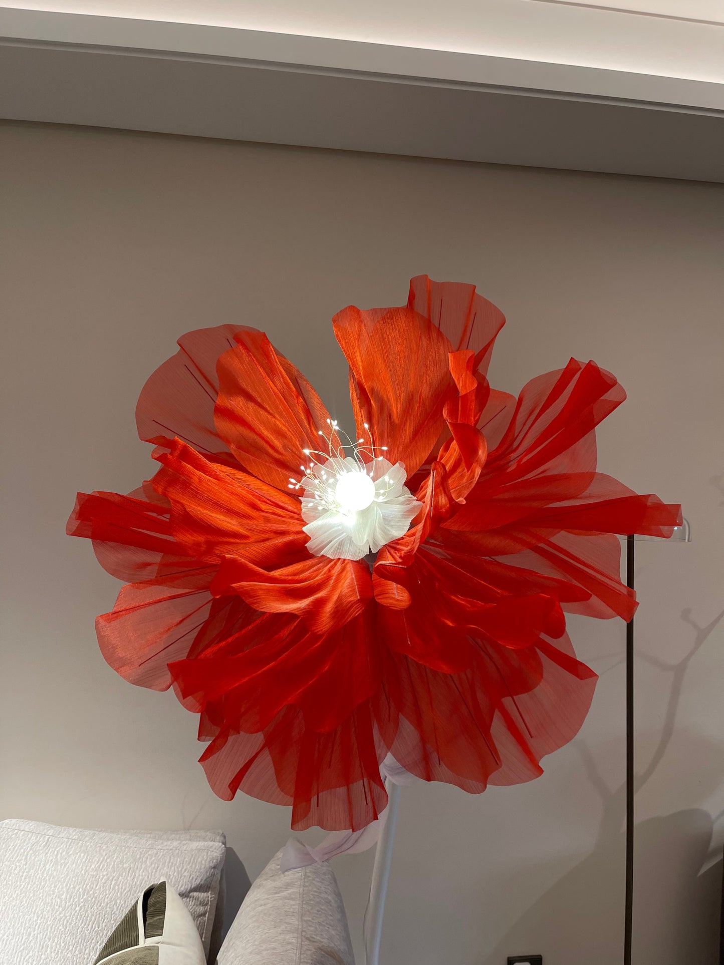 【Dancing Petals】60inches tall Silk Satin Flower Floor Lamp