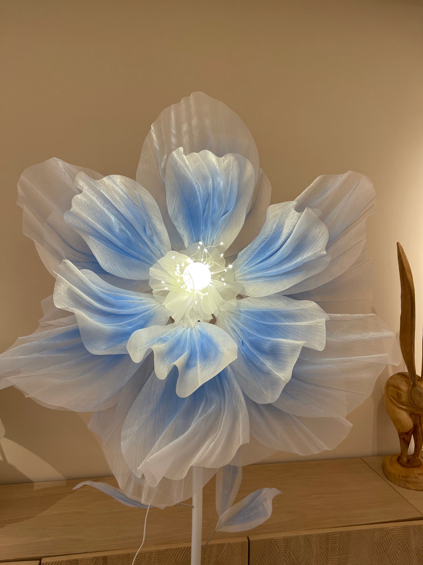 【Dancing Petals】60inches tall Silk Satin Flower Floor Lamp