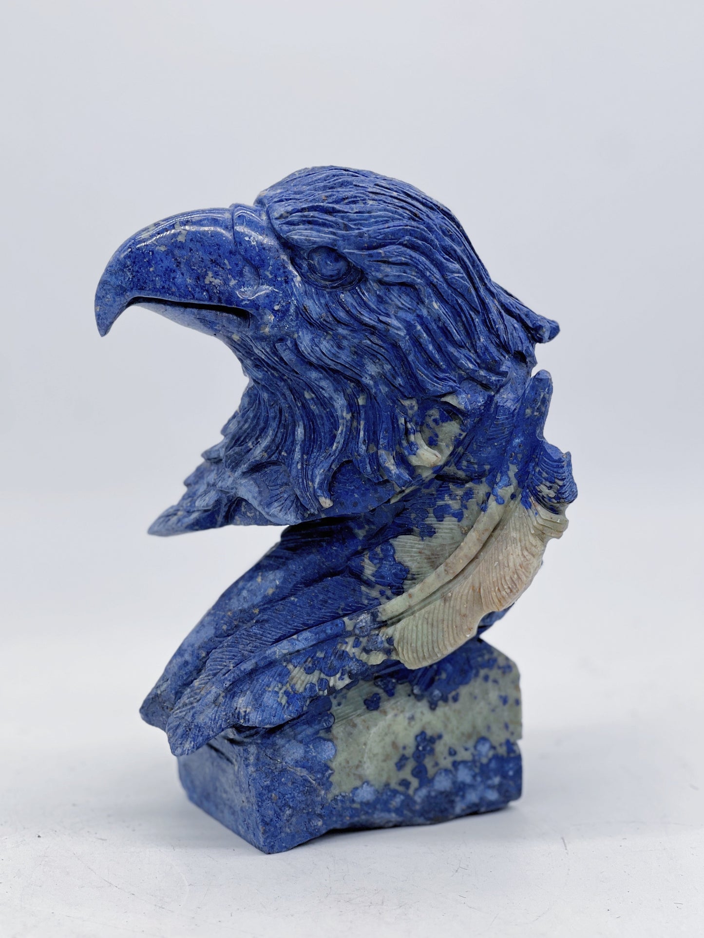 Sodalite Eagle Headcrafted Carving