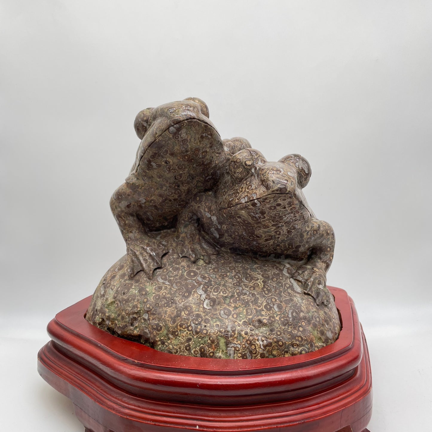 Brown Jasper Toad Carving