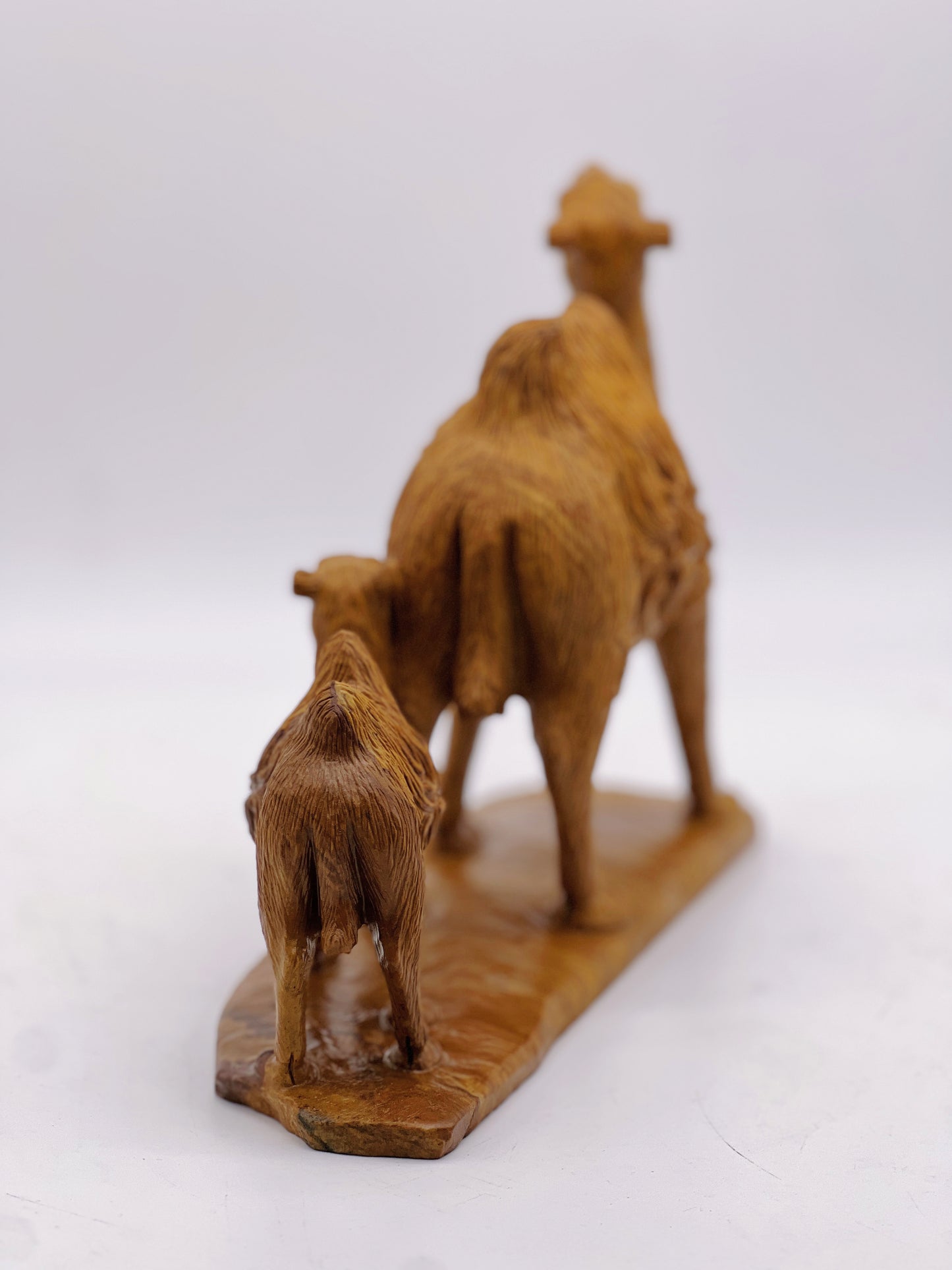 Chinese Painting Jasper Camel Family Sculpture