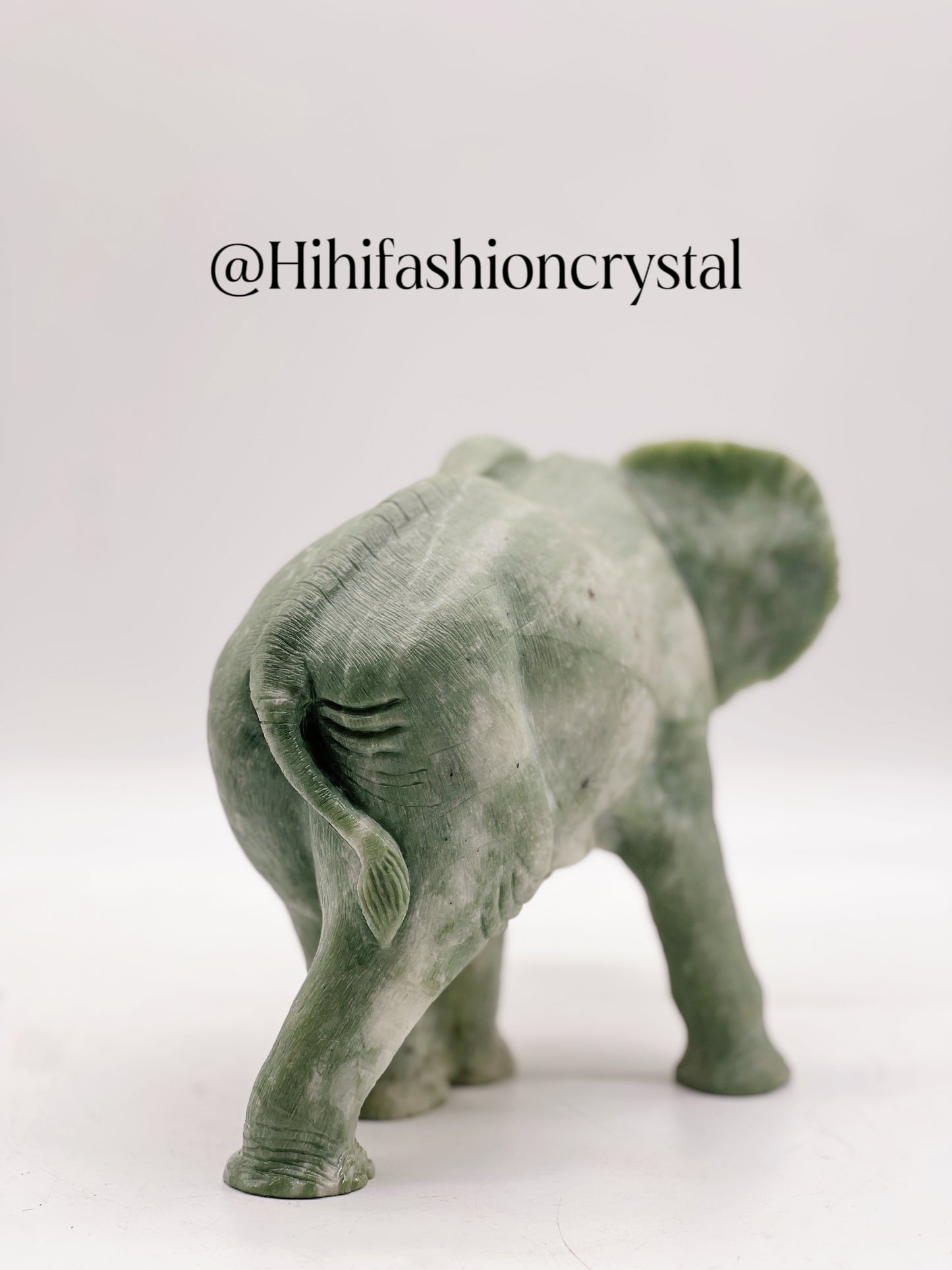 Green Jasper Elephant Sculpture