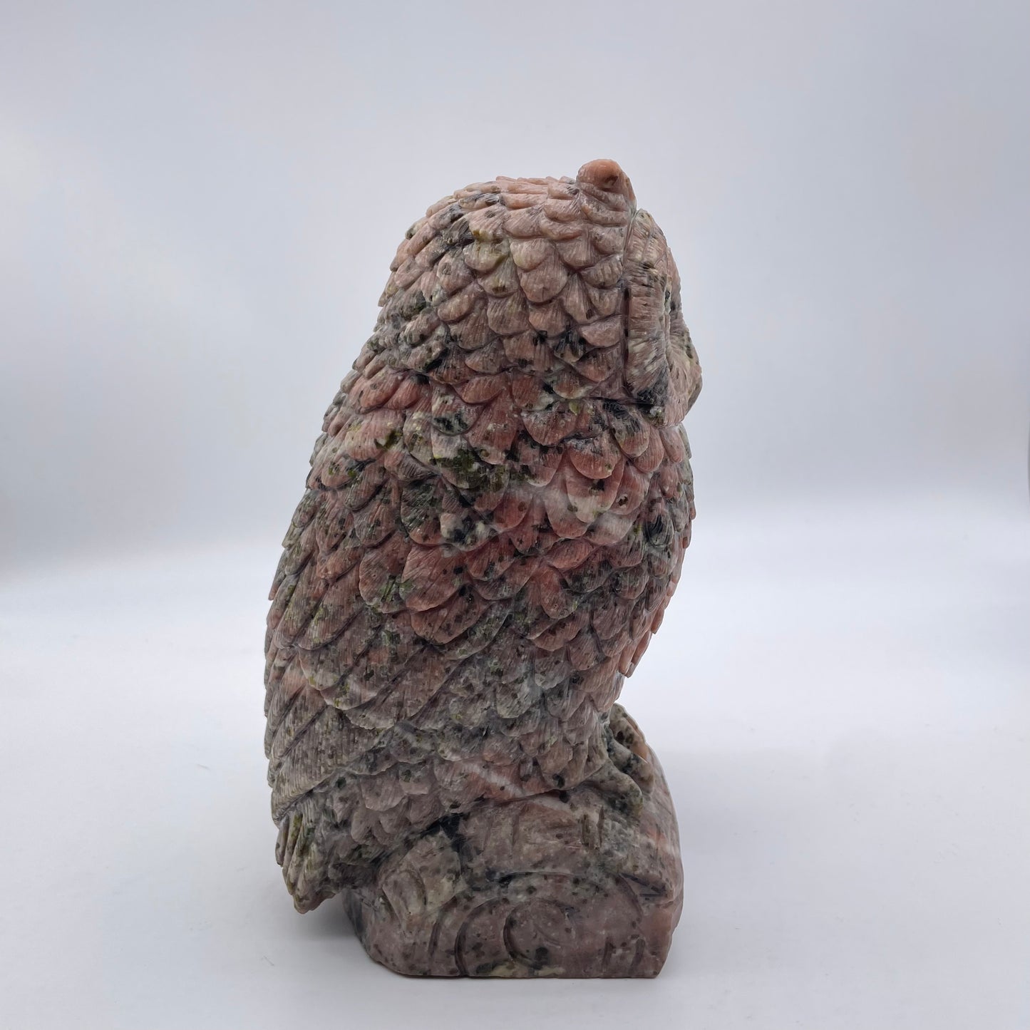 Brown Jasper Owl Couple Carving