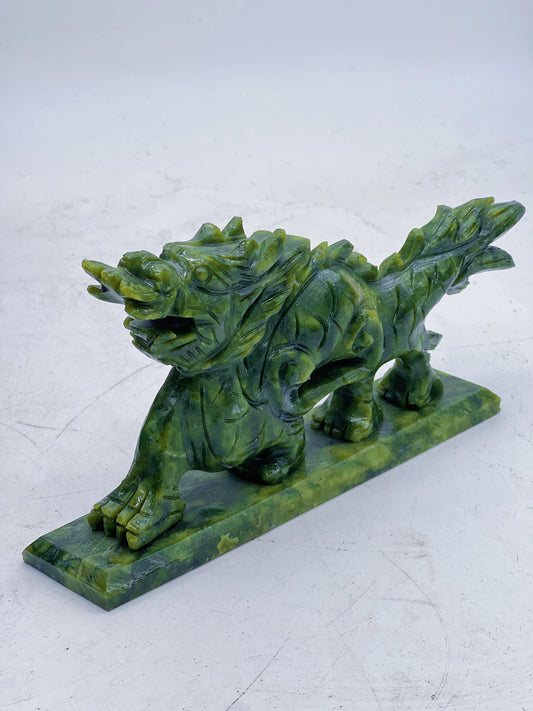 Green Jade Dragon Carving