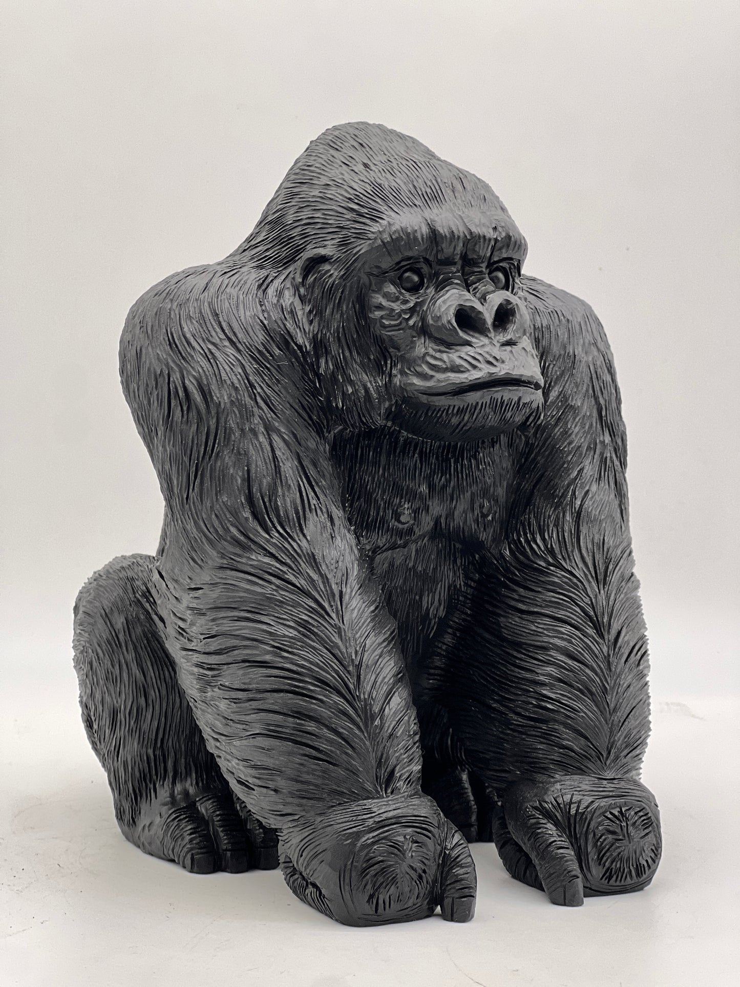 Black Obsidian King Kong Sculpture