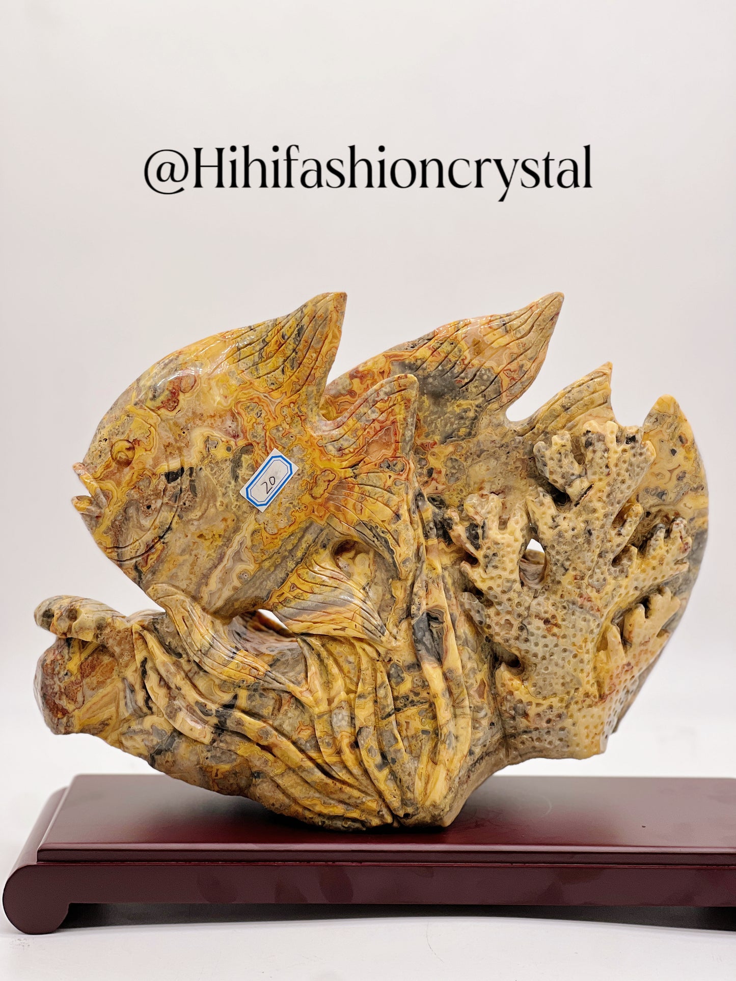 Crazy Agate Double Fish Sculpture