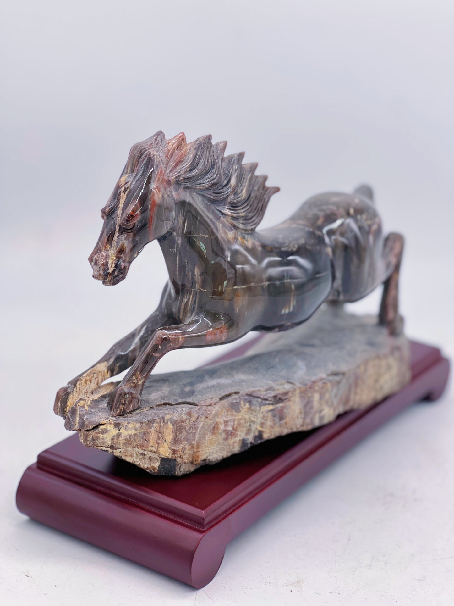 Petrified Wood Running Stallion