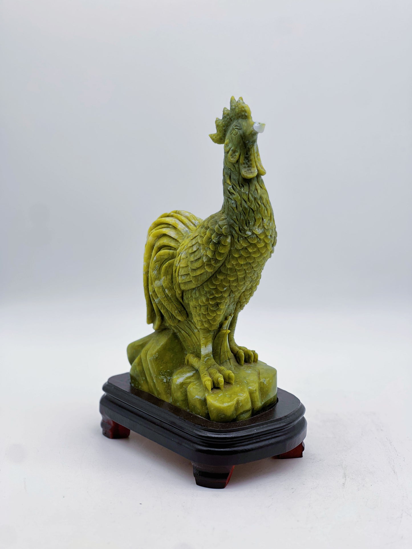 Green Jade Rooster Carving