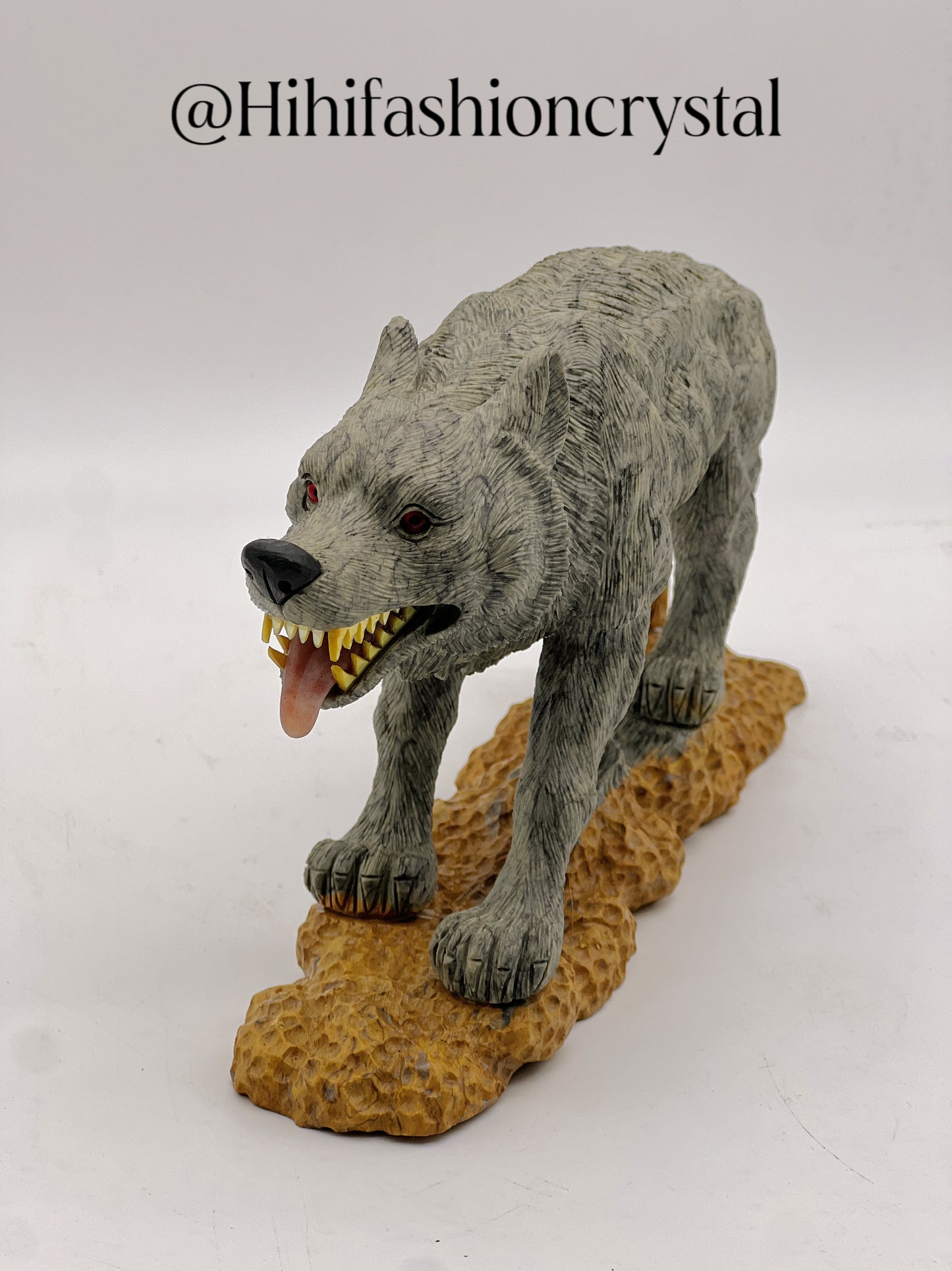 Jasper Realistic Wolf Sculpture