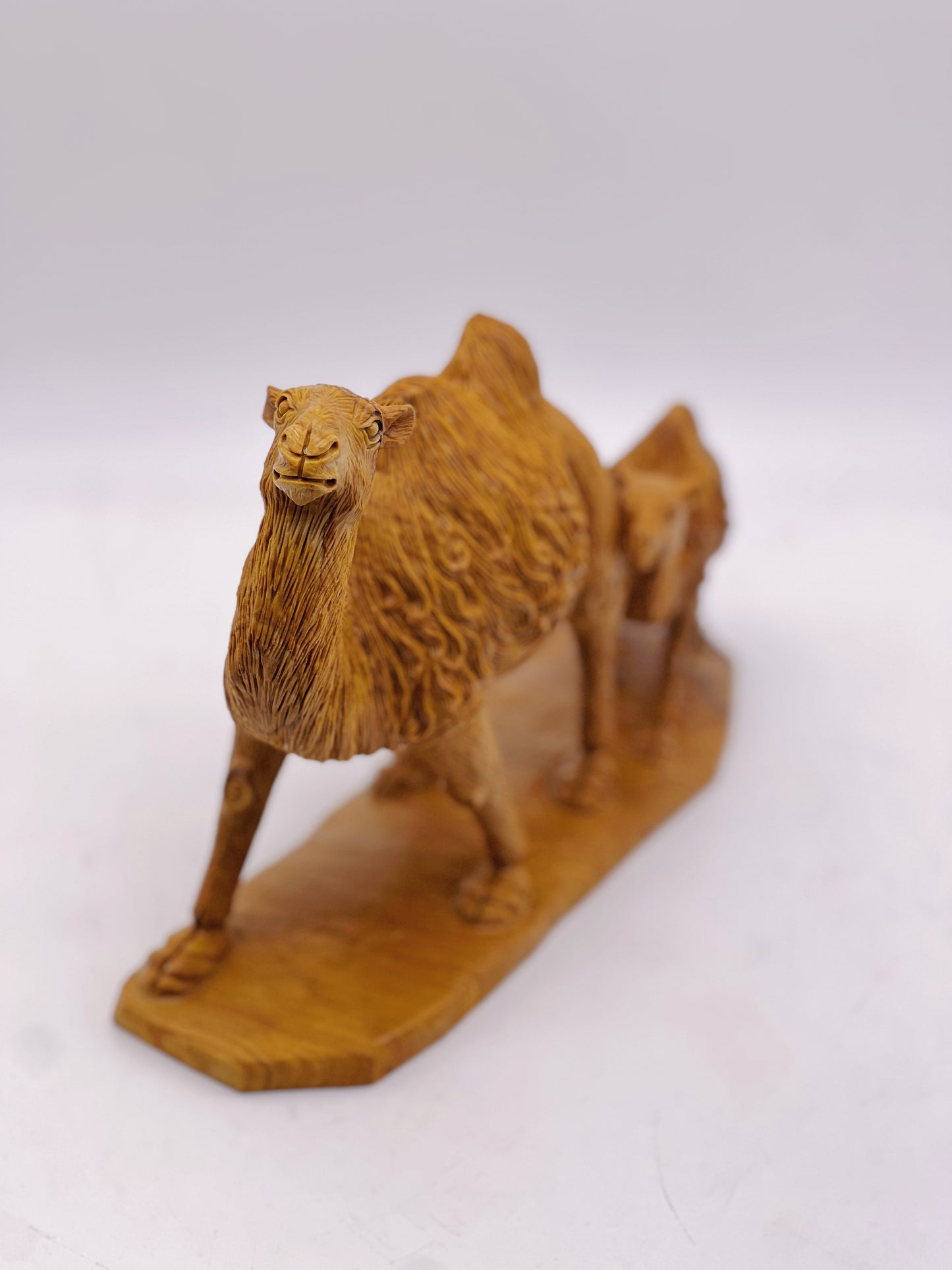 Chinese Painting Jasper Camel Family Sculpture