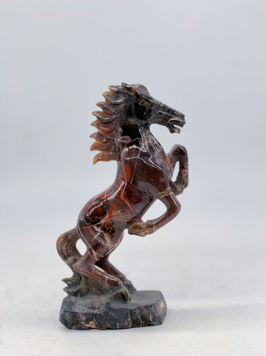 Petrified Wood Handcrafted Stallion