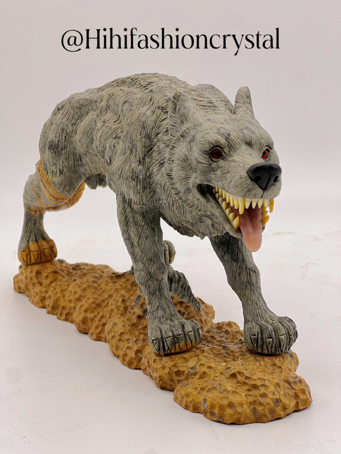 Jasper Realistic Wolf Sculpture