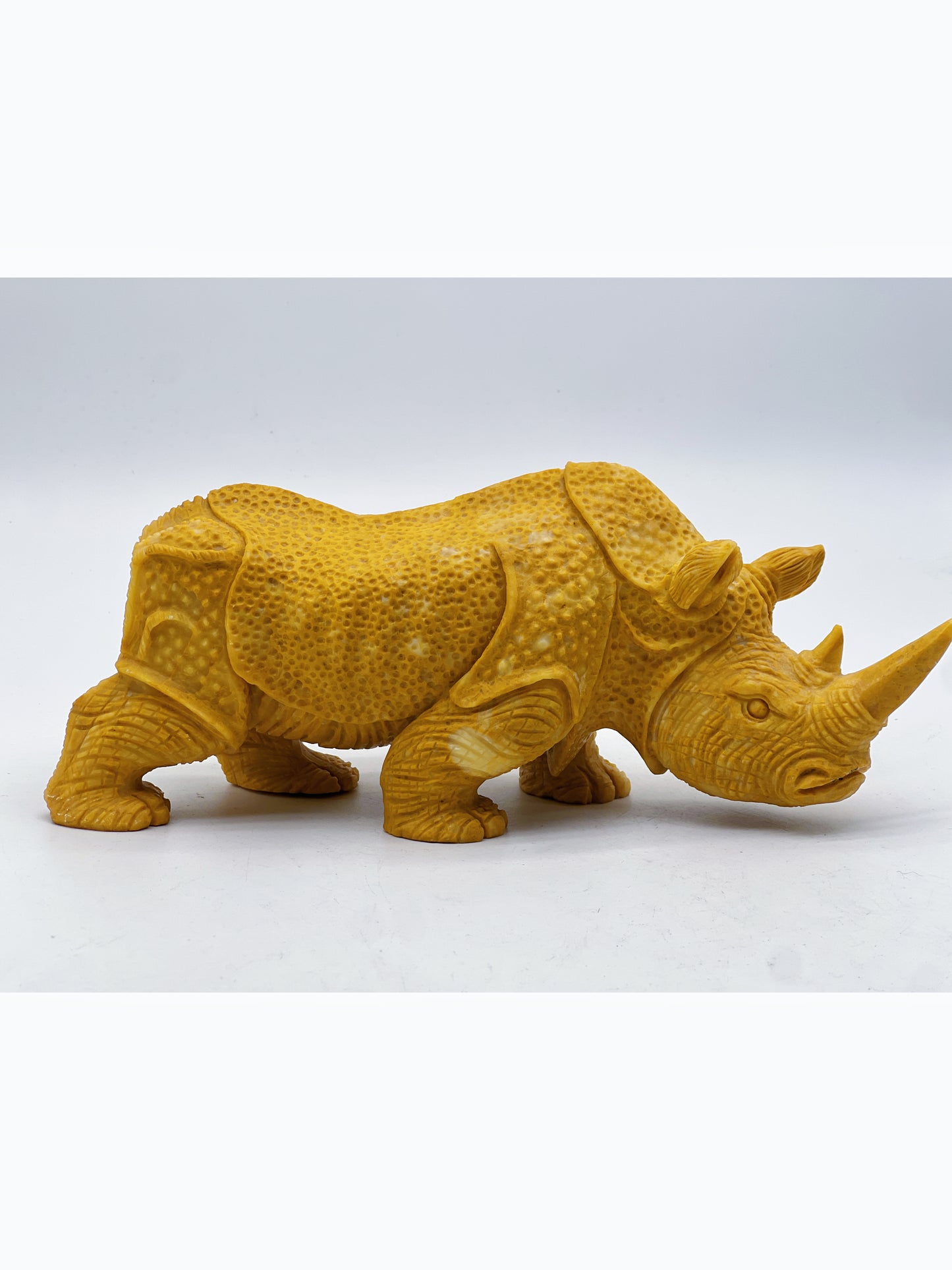 Yellow Jade Rhino Crystal Carving Status