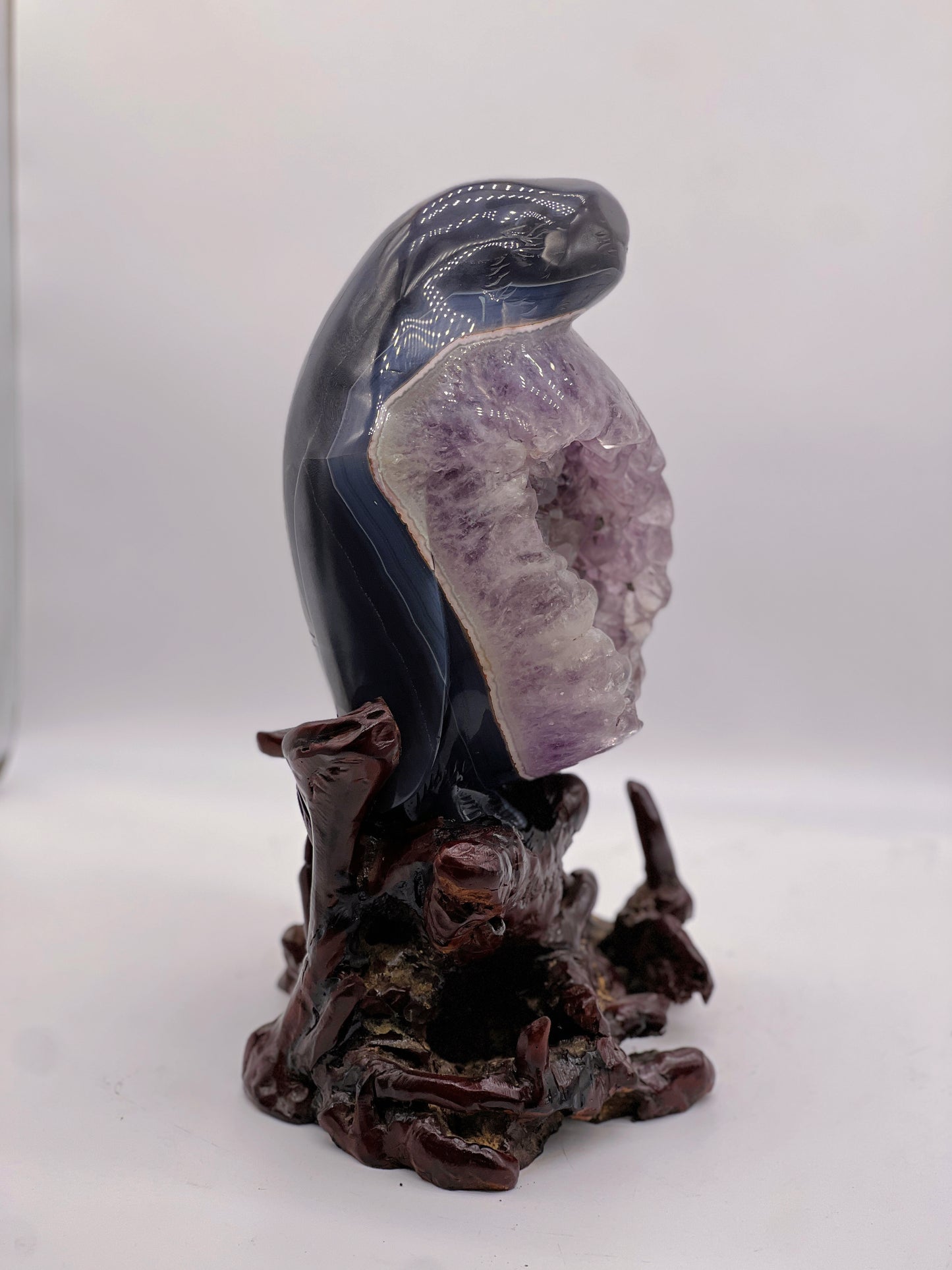 Druzy Agate Penguin Carving