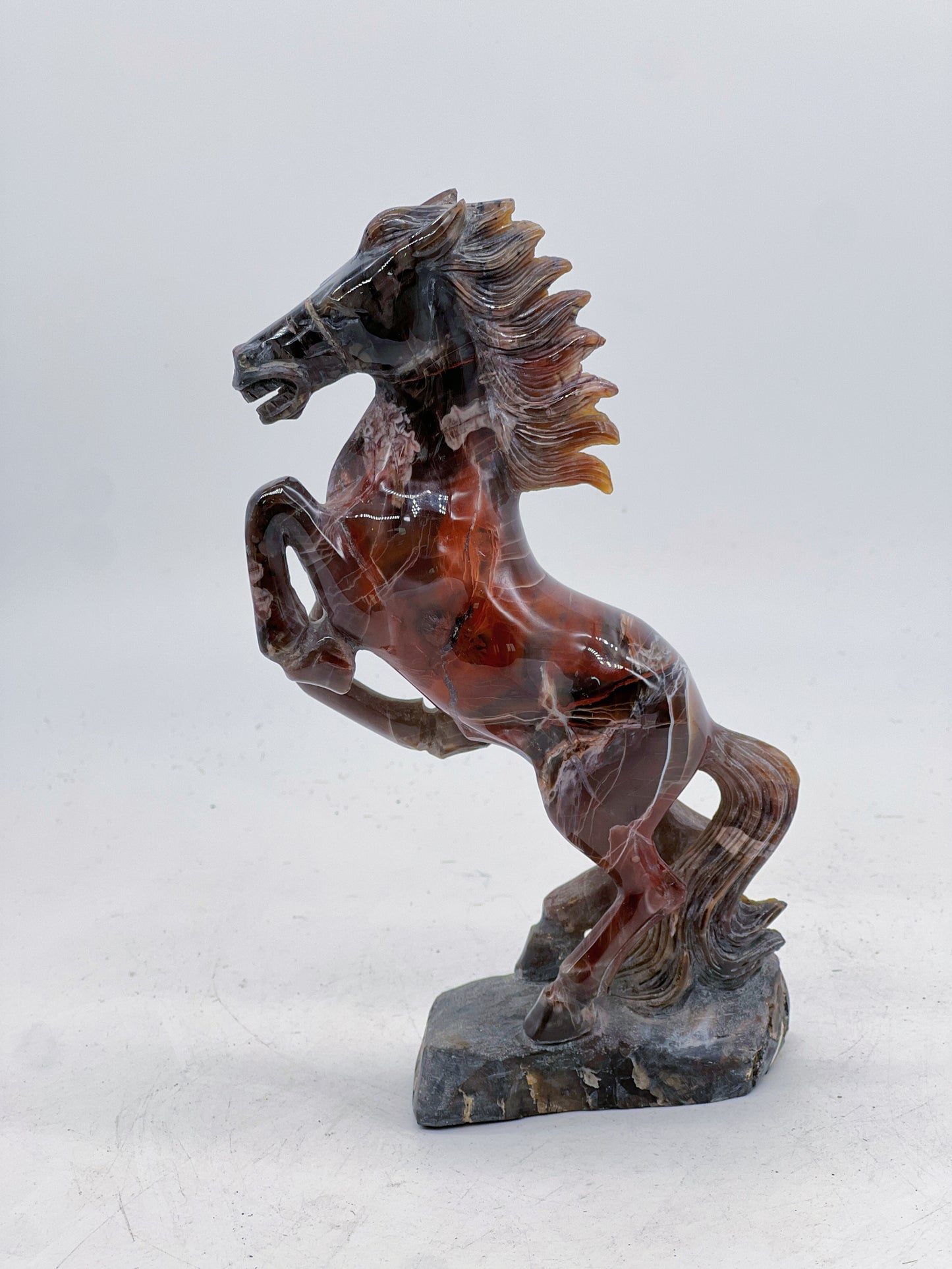 Petrified Wood Handcrafted Stallion